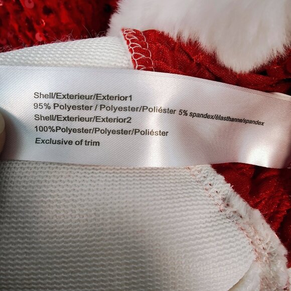 Holly & Cupid Women's Junior 13 Mrs. Claus Sequin Faux Fur Skirt NWOT - Picture 6 of 8